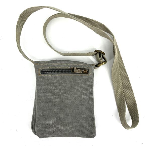 Girl Scouts Gray Canvas Crossbody Small Bag Purse Zippered Adjustable - Picture 2 of 4